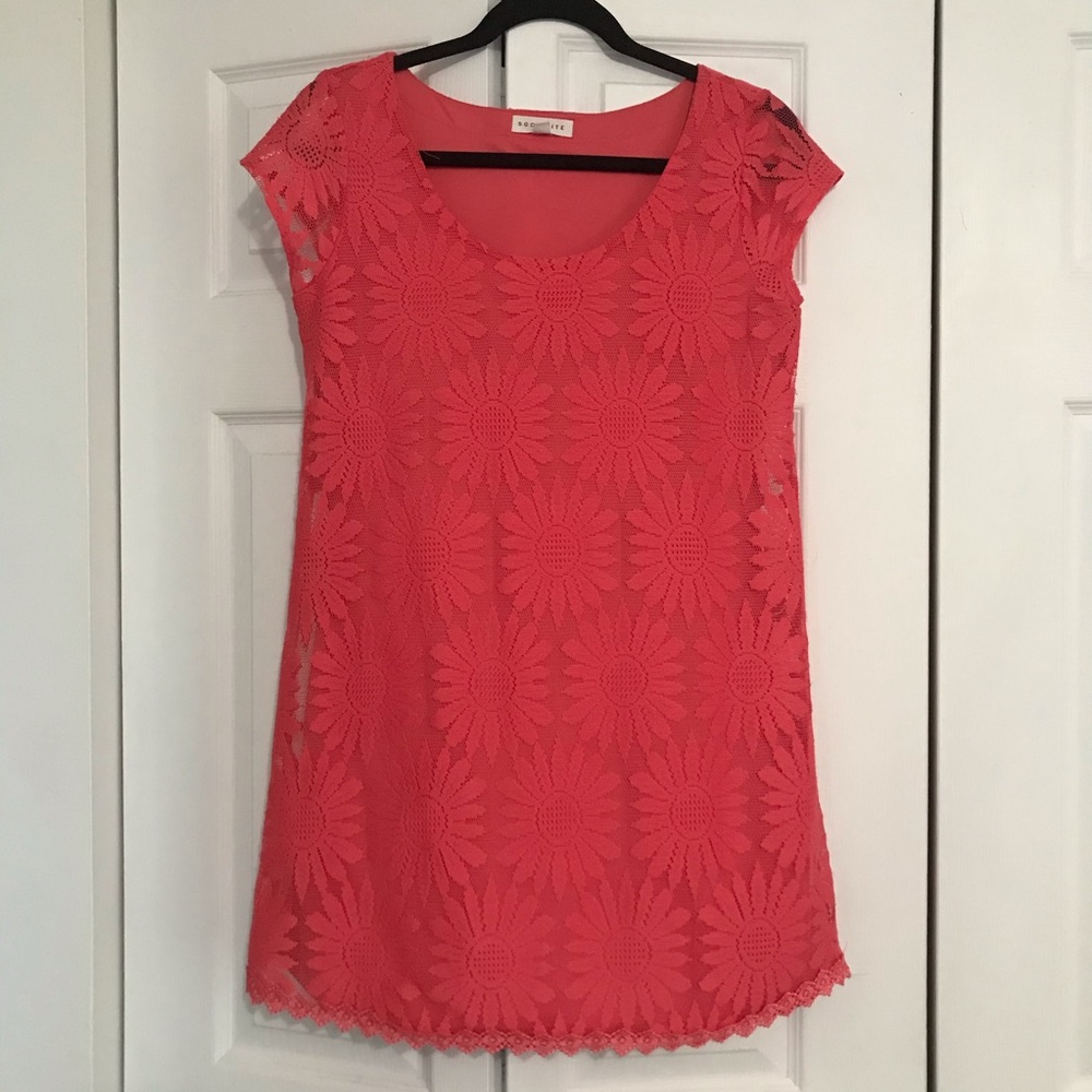 Coral Mini Dress